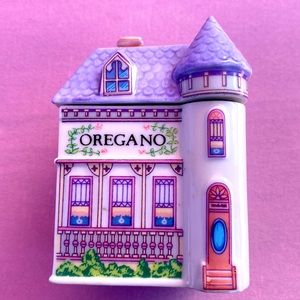 Lenox Spice Village Fine Porcelain Oregano Jar House With Lid